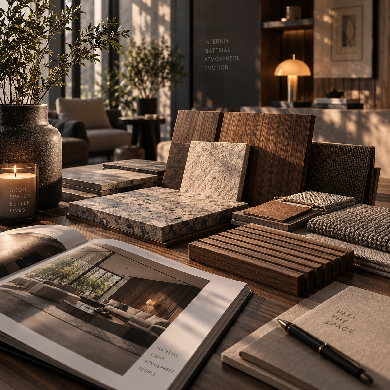Feel It — materials, light, and atmosphere